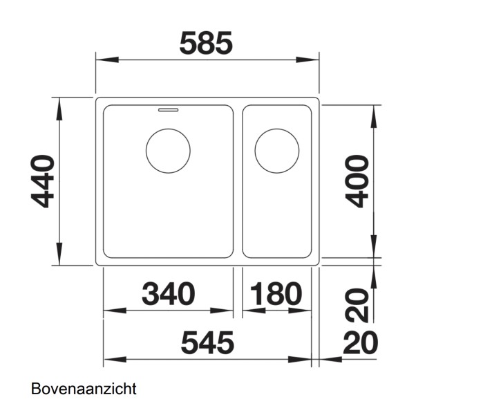 Evier 1 1/2 bassin Blanco 522979/** detail 1