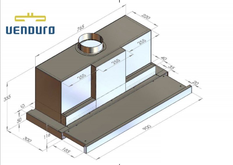 Hotte téléscopique Venduro TA90/940INOX detail 1