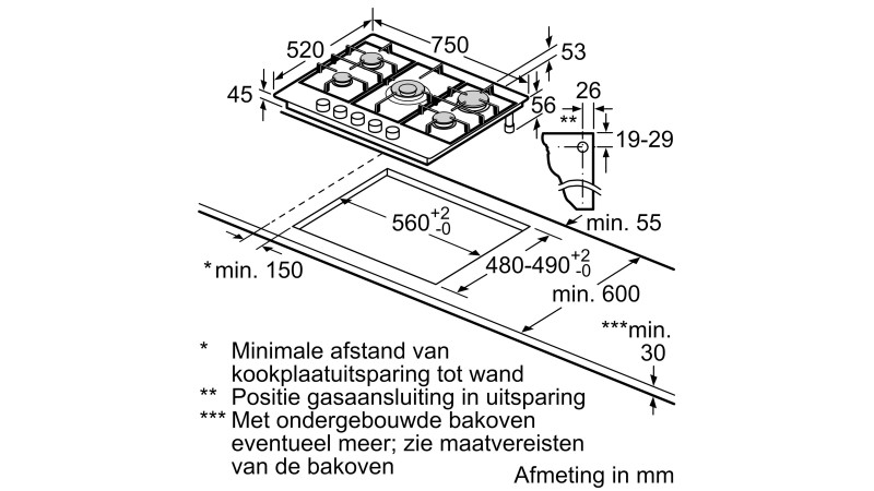 Taque de cuisson au gaz Bosch PCQ7A5B90 detail 5