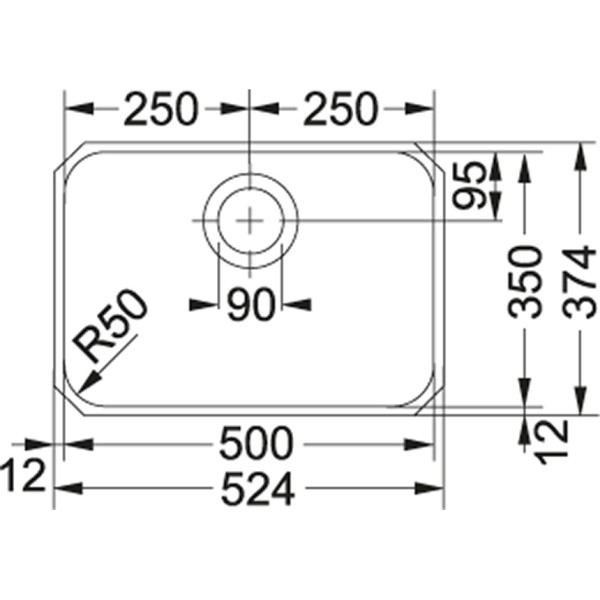 Enkele spoelbak Franke LAX1105001 detail 1