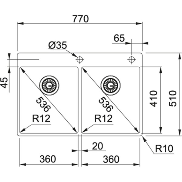 Evier 2 bassins Franke BXX2201 detail 1