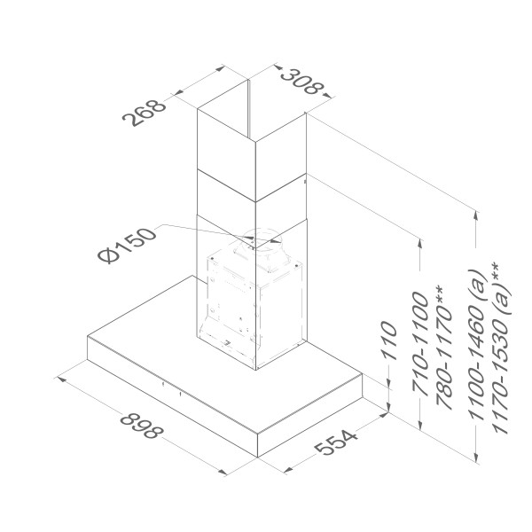Dampkap toebehoren Novy 7410100 detail 1
