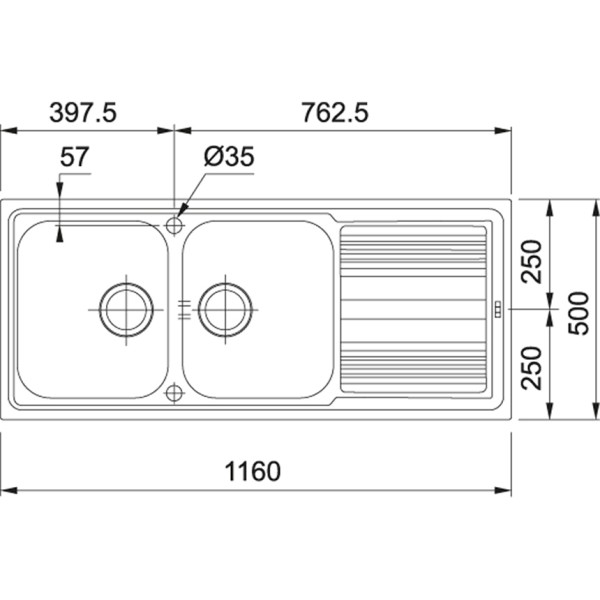 Evier 2 bassins Franke LLX6211 detail 1