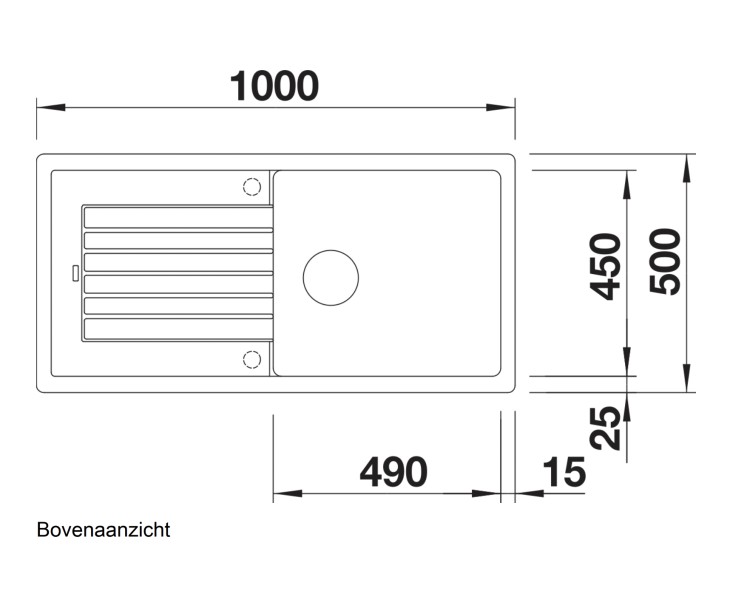 Enkele spoelbak Blanco 517567 detail 1