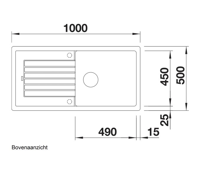 Evier 1 bassin Blanco 517571 detail 1