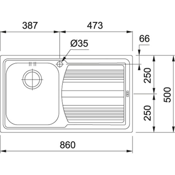 Evier 1 bassin Franke LLX6111 detail 1