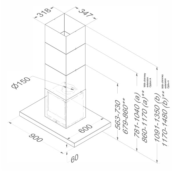 Dampkap toebehoren Novy 7640100 detail 1