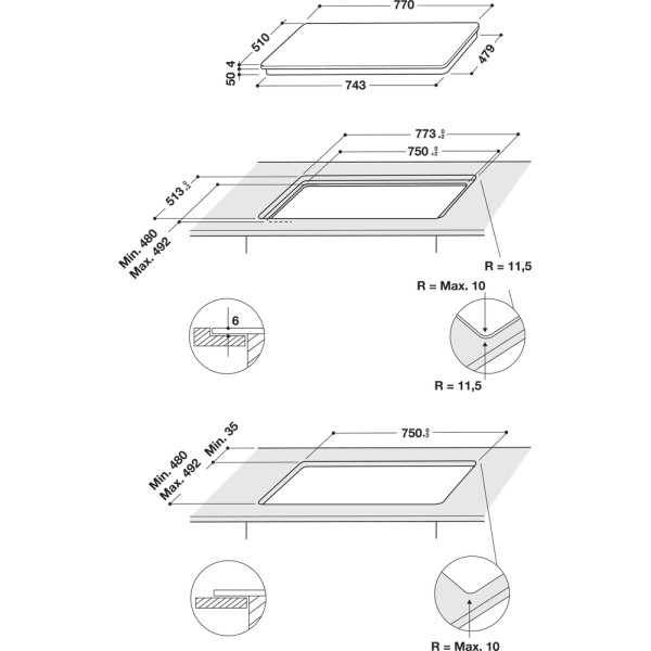 Kookplaat inductie Whirlpool WLB2977NE detail 5