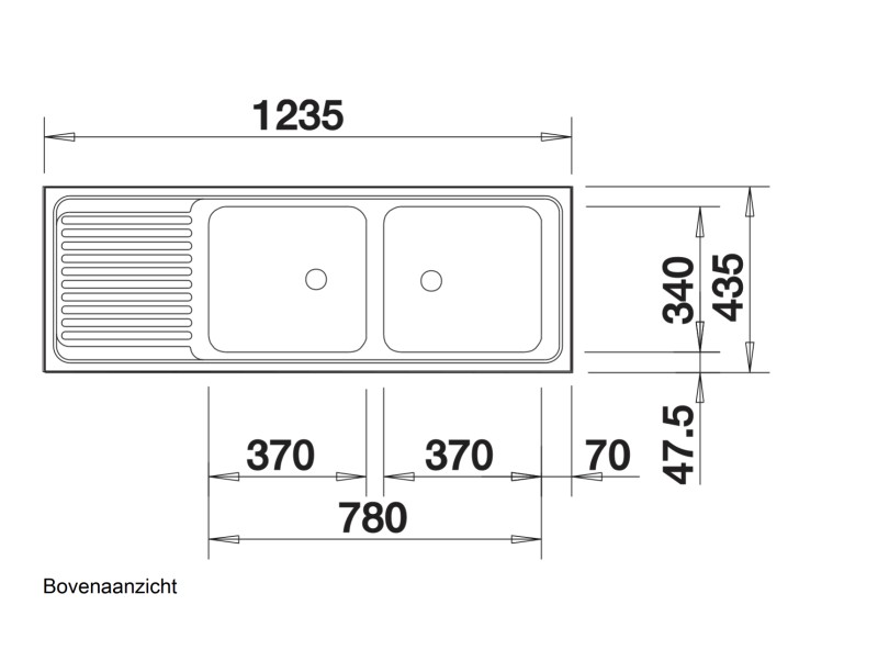 Dubbele spoelbak Blanco 500374 detail 1