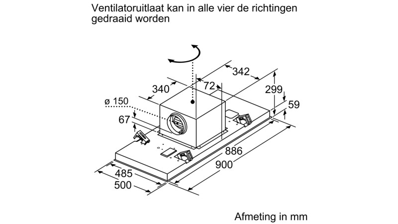 Dampkap inbouwgroep Siemens LR97CAQ20 detail 5