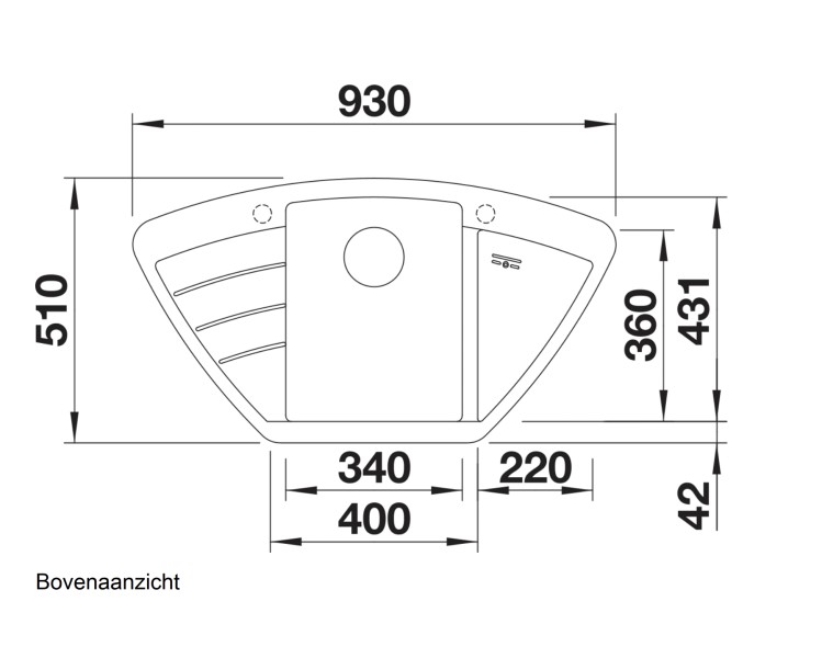 Evier d'angle Blanco 514764 detail 1