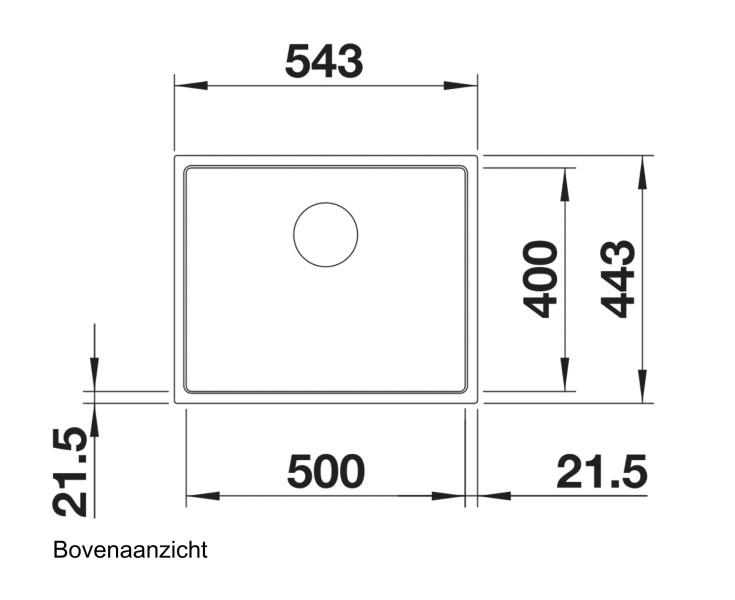 Enkele spoelbak Blanco 524110 detail 1