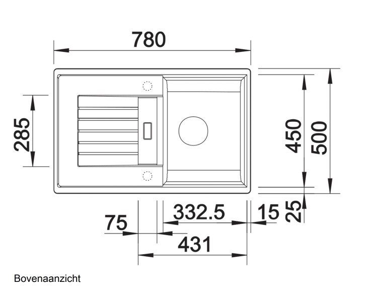 Evier 1 bassin Blanco 514732 detail 1