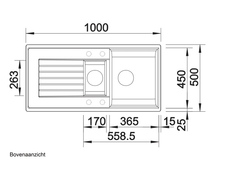 Anderhalve spoelbak Blanco 514734 detail 1