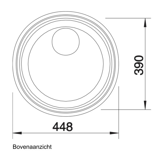 Enkele spoelbak Blanco 514647 detail 1