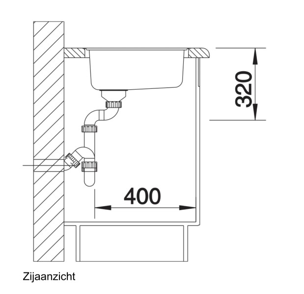Enkele spoelbak Blanco 514647 detail 2
