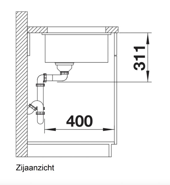 Evier 1 bassin Blanco 514506 detail 2