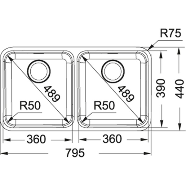 Evier 2 bassins Franke LAX1201 detail 1