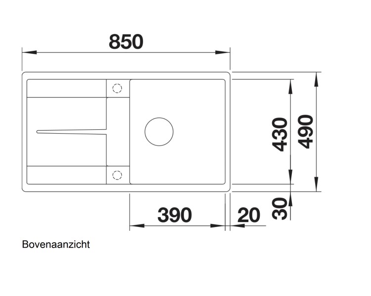 Evier 1 bassin Blanco 519104 detail 1