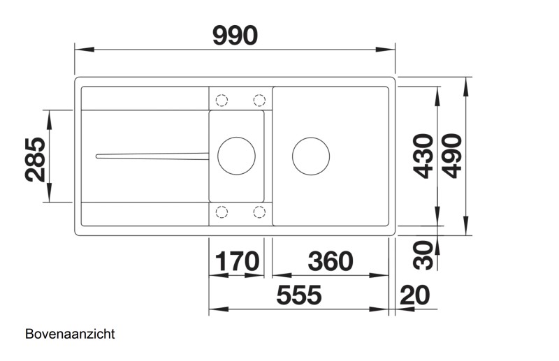 Evier 1 1/2 bassin Blanco 519120 detail 1