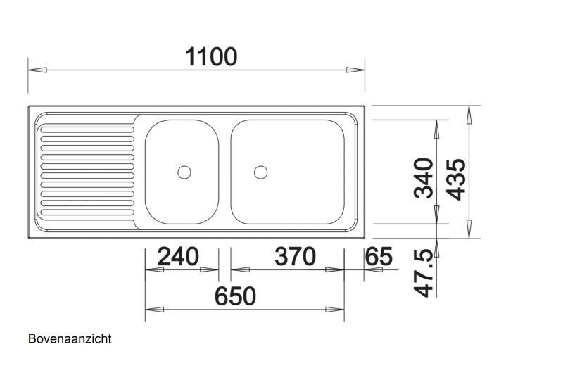 Anderhalve spoelbak Blanco 500847 detail 1