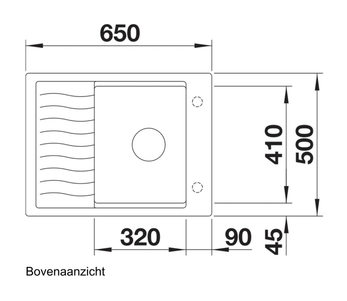 Evier 1 bassin Blanco 524814 detail 1