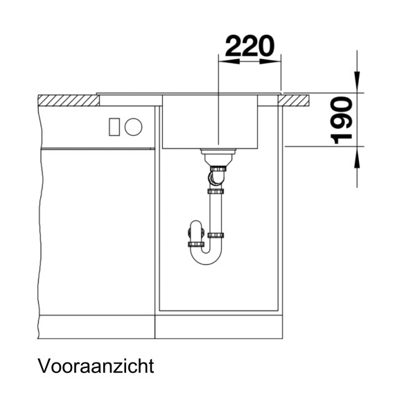 Enkele spoelbak Blanco 524824 detail 2