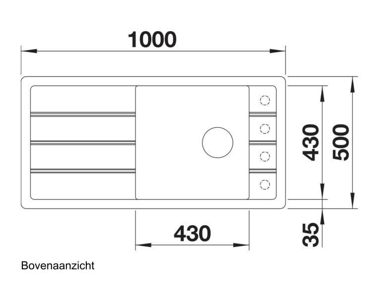 Enkele spoelbak Blanco 524804 detail 1
