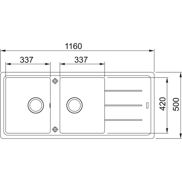 Evier 2 bassins Franke BFG621OX1/ACTIE detail 1