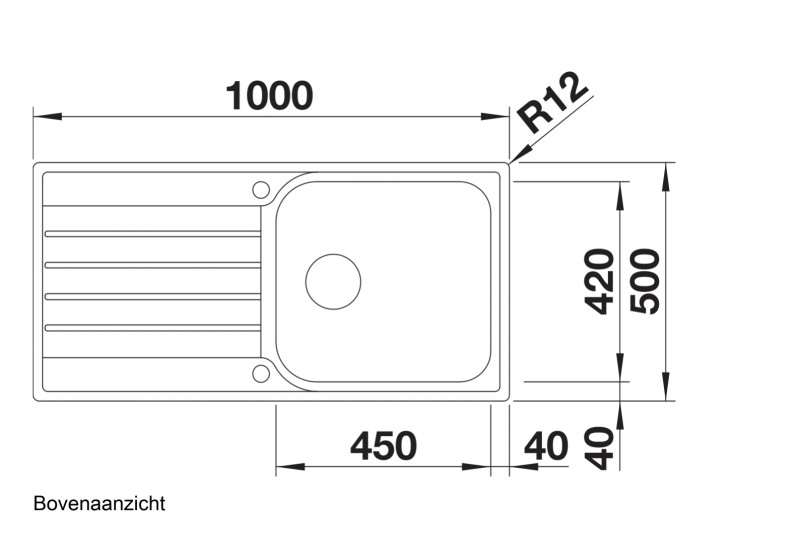 Evier 1 bassin Blanco 518519 detail 1