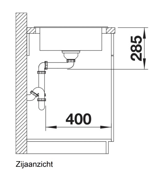 Enkele spoelbak Blanco 518519 detail 2