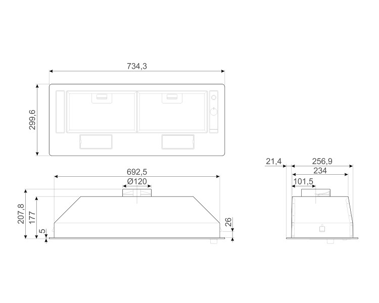 Hotte groupe aspirant Smeg KSG70HE detail 3