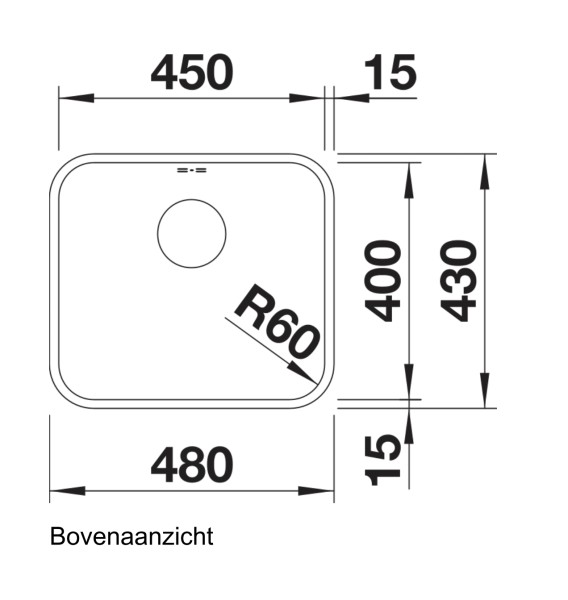 Enkele spoelbak Blanco 518203 detail 1