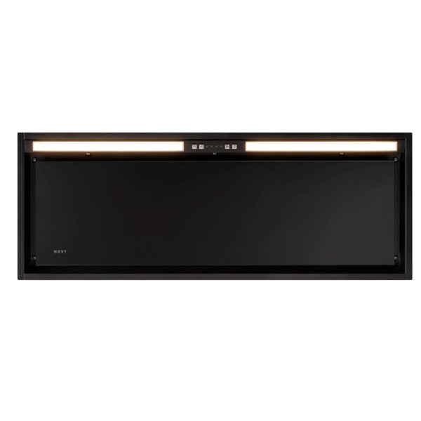 Dampkap inbouwgroep Novy 26082 / Novy Crystal ZWART vooraanzicht