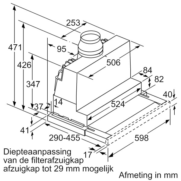 Dampkap telescopisch Siemens LI67SA531 detail 5