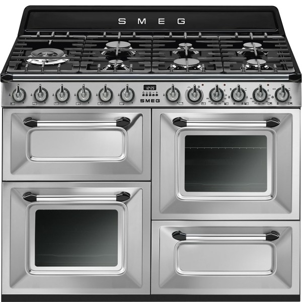 Fornuis gaskookplaat Smeg TR4110X-1 vooraanzicht