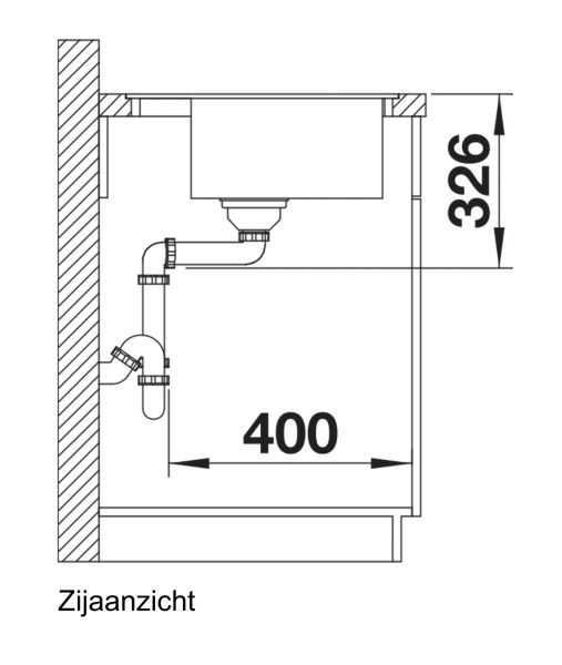 Enkele spoelbak Blanco 518851 detail 2