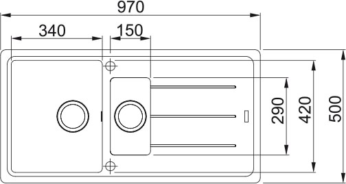 Anderhalve spoelbak Franke BFG651MB1/ACTIE detail 2