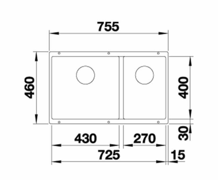 Evier 2 bassins Blanco 523158 detail 1