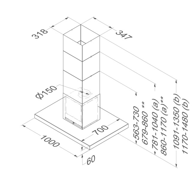 Hotte îlot Novy 7650 / Novy Flatline detail 5