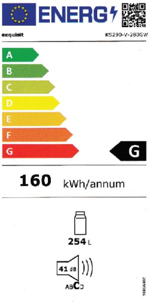 Refroidisseur à boisons/ porte vitrée ou pleine Exquisit KS290-V-280EW detail 1