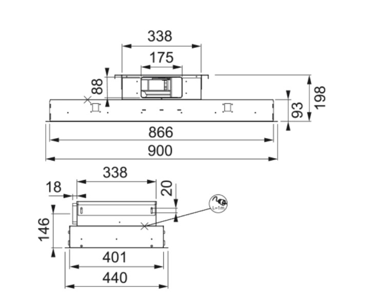 Hotte groupe aspirant Franke FDSL900BK223/ACTIE detail 1