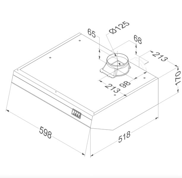 Dampkap onderbouw Novy 936 / Novy Klassieke Onderbouw detail 1