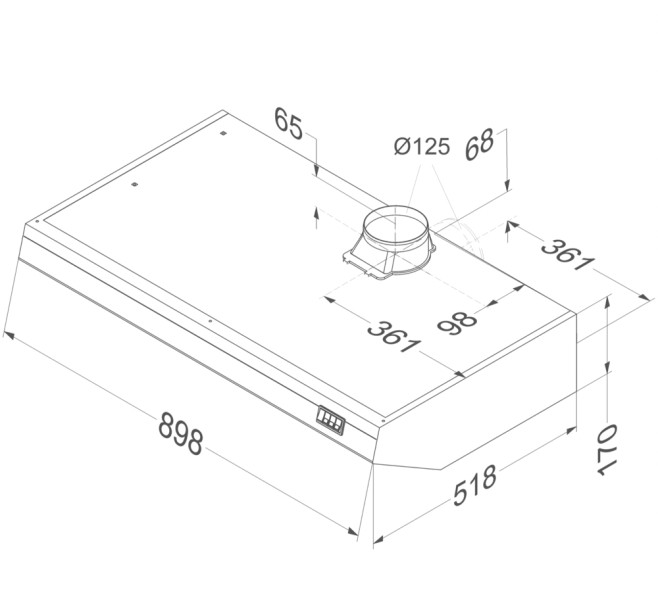 Dampkap onderbouw Novy 939 / Novy Klassieke Onderbouw detail 1
