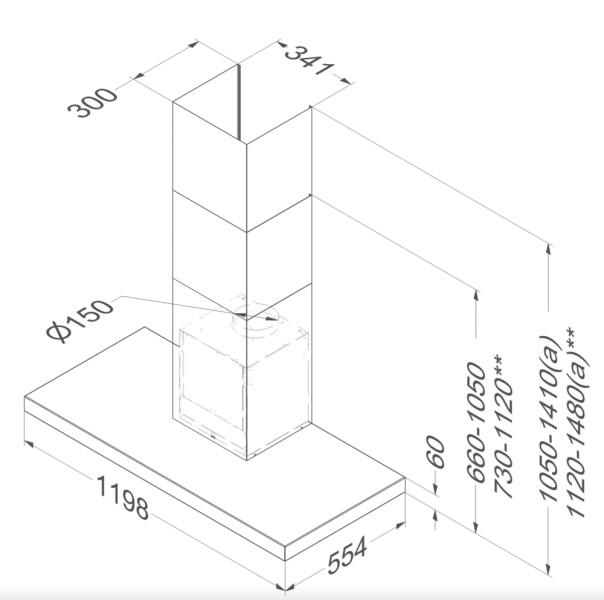 Dampkap wand/schouw Novy 7610 / Novy Flatline detail 5