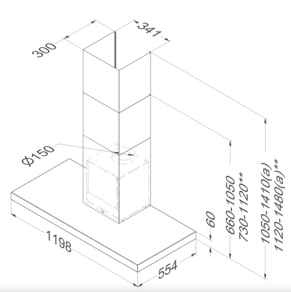 Dampkap wand/schouw Novy 7612 / Novy Flatline detail 5