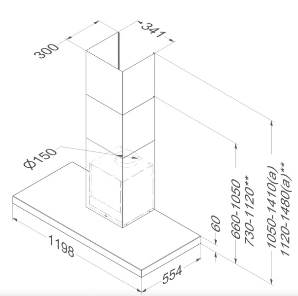 Dampkap zonder motor Novy 7615 / Novy Flat'line detail 5