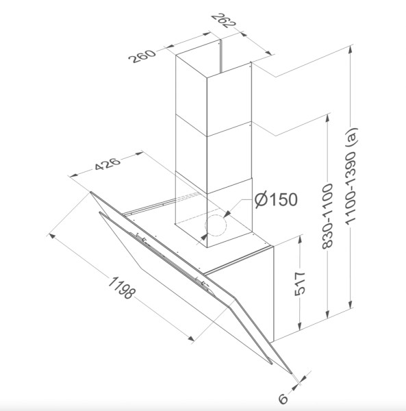 Dampkap wand/schouw Novy 7840 / Novy Vision detail 4