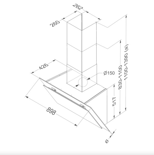 Dampkap wand/schouw Novy 7833 / Novy Vision detail 6