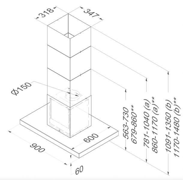 Hotte îlot Novy 7640 / Novy Flatline detail 2